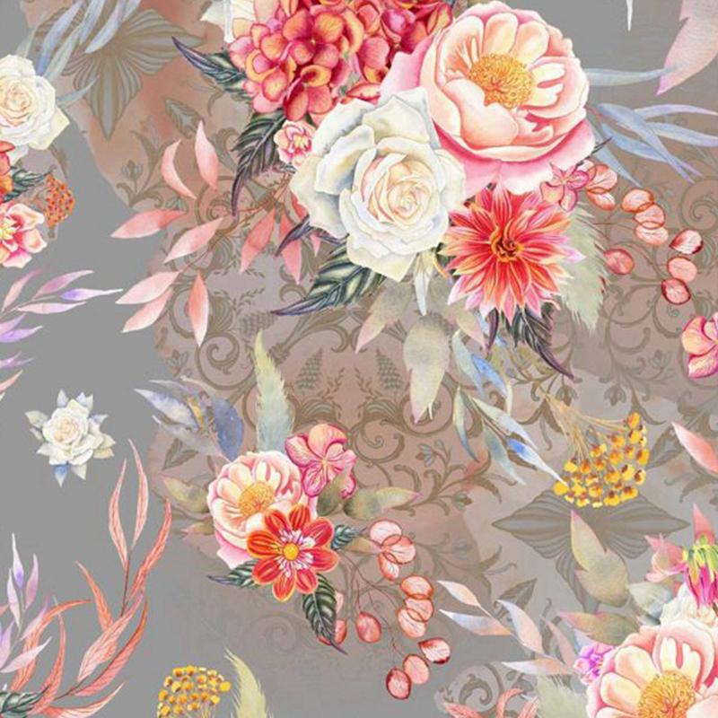 100*145cm Pastoral Style Flowers Printed Cotton Fabric Handmade DIY Cheongsam Dress Shirt Clothing Summer Thin Fabric