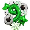 1 rinkinys helio folijos globos futbolo balionai gimtadienio vakarėlio dekoracijos vaikams berniukui 32 colių žalio numerio kamuoliuko futbolo sporto reikmenys 