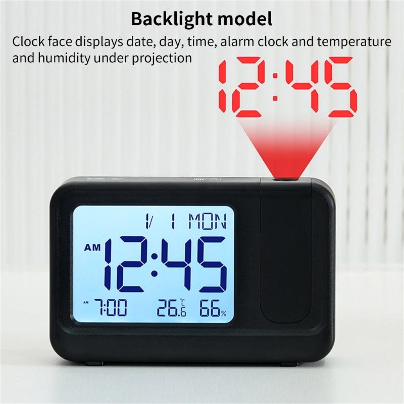 Quiet Operate LCD Clock With Auto Adjusting Brightness And Temperature Date Display Multifunctional