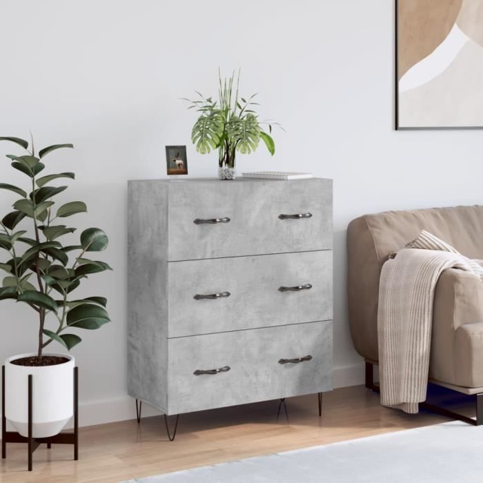 VidaXL Buffet Concrete Grey 69.5x34x90 Cm Engineered Wood 827848