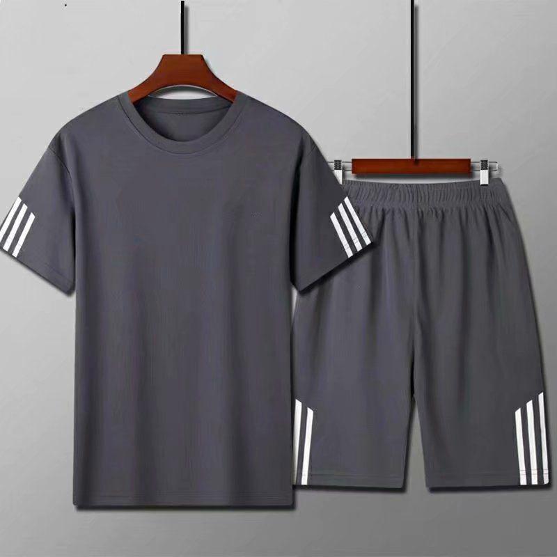 Men's Lightweight Summer Casual 2-Piece Set: Short-Sleeved Shirt & Shorts for All Ages (Plus Sizes Available)