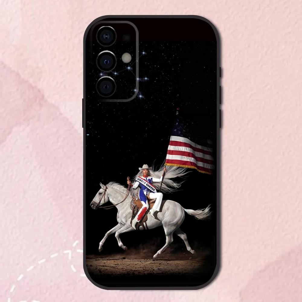 B-Beyonce COWBOY CARTER Phone Case For Samsung S24,S21,S22,S23,S30,Ultra,S20,Plus,Fe,Lite,Note,10,9,5G Black Soft Cover