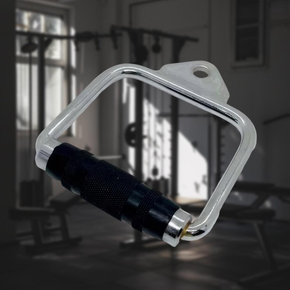 Pulldown Cable Machine Steel Handle with Rubber Gym Lat Pull Down Rope Handle Triceps Fitness T-Bar Handle Grip for Home Workout