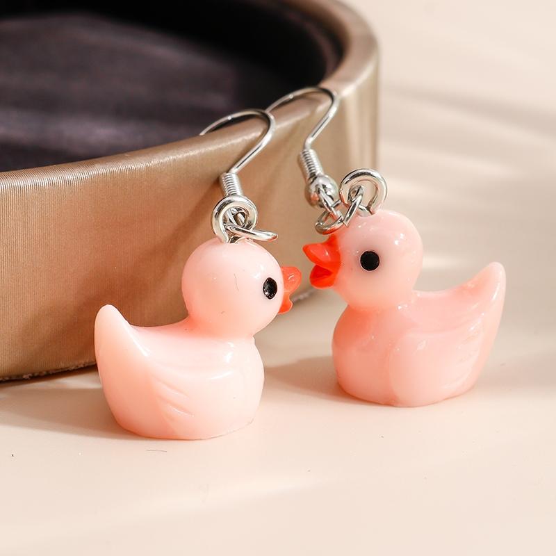 Süße Gelbe Enten Ohrringe Cartoon 3D Tier Ohrhaken Hängende Ohrringe für Damen Mädchen Party Feiertag Schmuck Geschenke