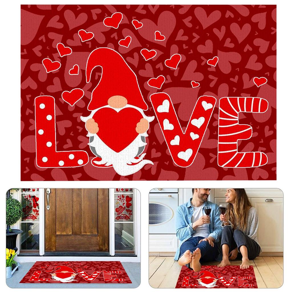 Gnome Doormat Bathroom Mats Doormat Floor Outdoor Welcome Doormat Day Happy Valentine's Through Blanket Lap Blankets And Throws