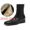 Krazing Pot Microfiber Winter Square Toe Modern Size 33 Boots Size 43 Metal Rivets Med Heels Zipper Women Ankle Boots