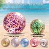In-stock Ultra-transparent Blue Sequin Inflatable Beach Ball Toy for Water Play & Photography
