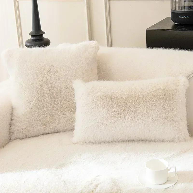 Thicken Mink Plush Sofa Towel Winter Warm Sofa Covers L-shaped Sectional Non-slip Couch Slipcovers Washable Mat for Living Room