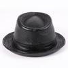 Men's Cowhide Fedora Hat - Autumn/Winter Retro Leather Gentleman's Jazz Cap for Middle-Aged & Elderly