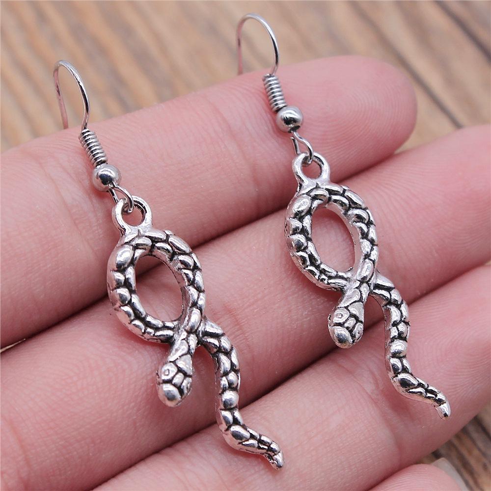 50 Styles Animal Pendant Dangle Earrings Drop Earrings Antique Silver Color Plated Unicorn Horse Elephant Snake Tiger Earrings