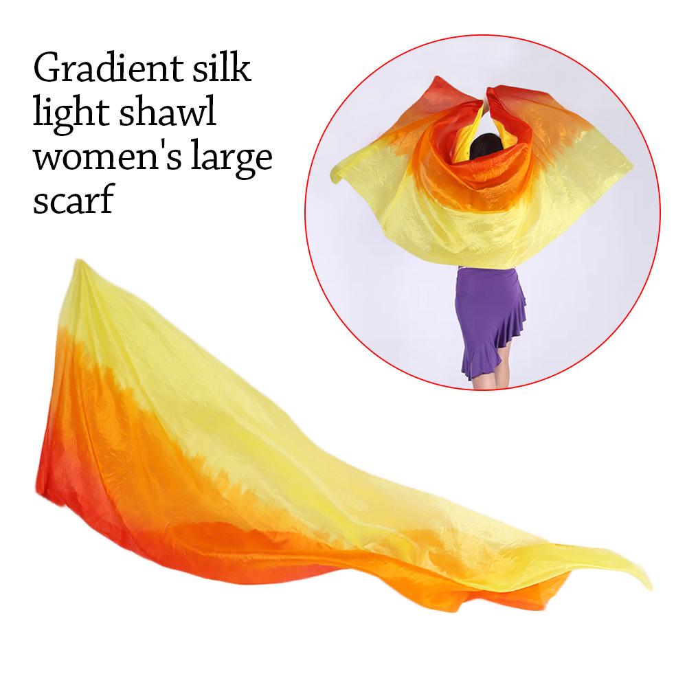 Long Belly Dance Veils Gradient Color Dancing Scarf Fashion Performance Shawl