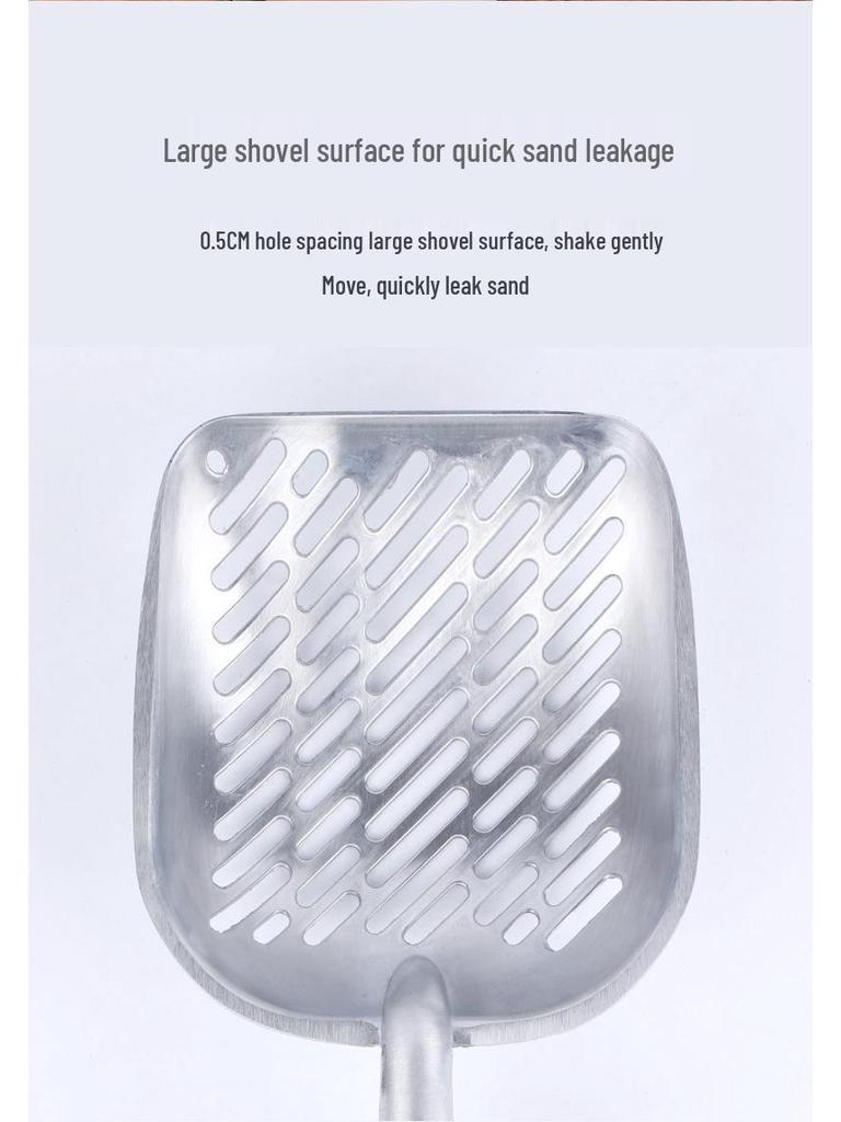 Aluminum Alloy Cat Litter Scoop with Hollow Design for Quick Cleaning