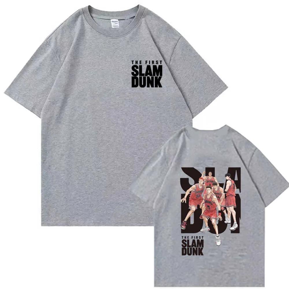 Men's Japanese Anime The First Slam Dunk Man T-Shirt Slam Dunk Shohoku Basketball Team T-shirt Sakuragi Hanamichi Print Men Tees
