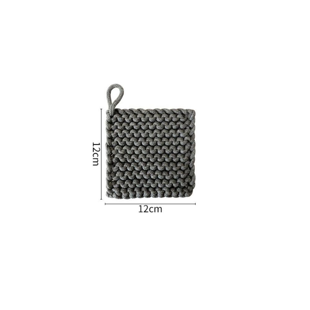 Gestrickter Baumwoll-Wärmeisolier-Platzset Wiederverwendbarer Rutschfester Untersetzer Tischdekoration Wollmaterial Handgestrickter Untersetzer