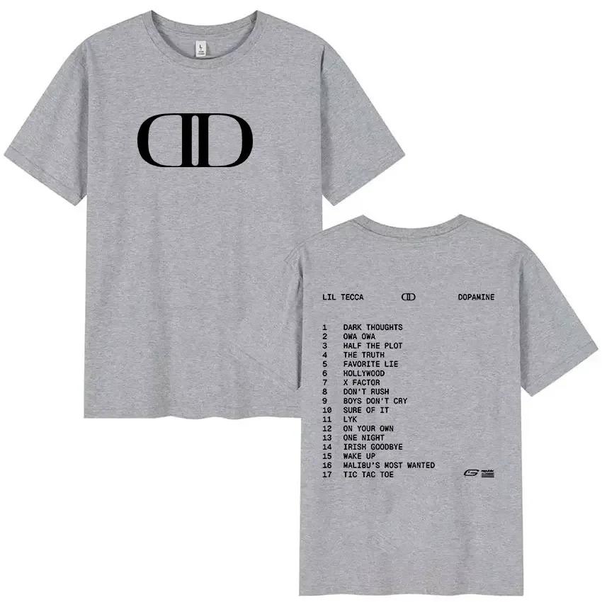 Lil Tecca Dopamine Tour Album 2025 Logo Print T Shirts Unisex Wounisex Fashion Vintage Oversized Tshirt Casual Cotton Tees Streetwear
