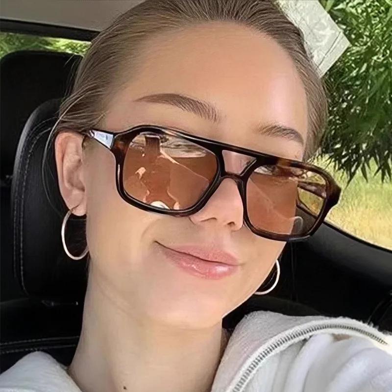 Punk Square Frame Sunglasses Anti-UV Travel Accessories Retro Sunglasses Beach Eye Protection Black Shades Glasses Summer Decor