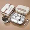 Large-capacity 304 Stainless Steel Lunch Box with Tableware for Adults Kids Leakproof Food Containers Portable Grids Bento Box