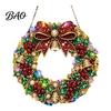Seasonal Holiday Crafting Set Christmas Diamond Painting Wreath Kit with LED String Lights, Snowman Pearl Art Shiny Acrylic Craft for Adults,