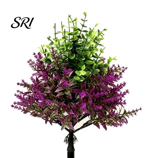 Indoor Outdoor Faux Plants Artificial Lavender Topiary Tree with Ground Spike UV Resistant Plant Decoration Shrubs Realistic Fake Purple Flower Bushes