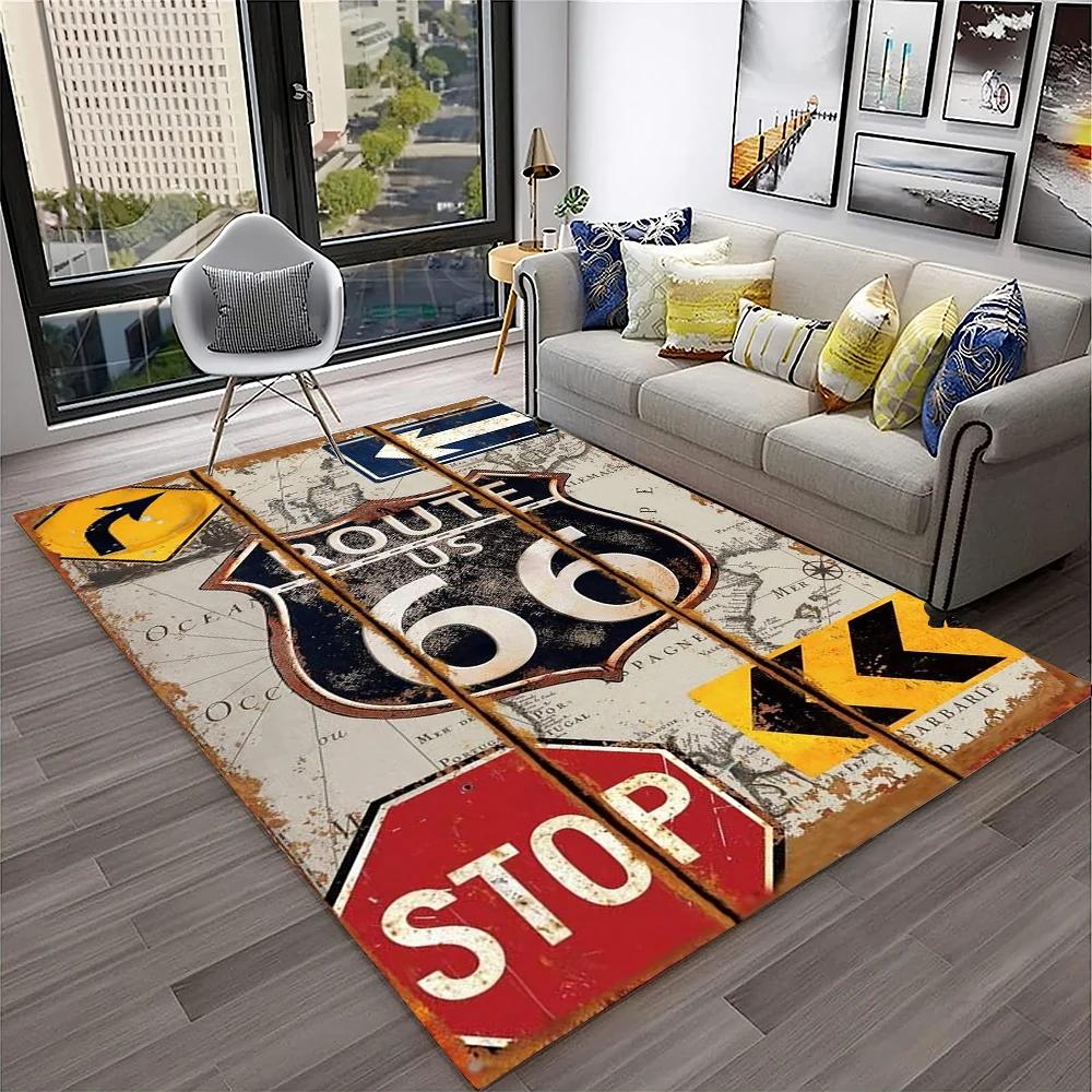 Mother Road,Historic Route 66,mãe estrada Carpet Rug for Home Living Room Bedroom Sofa Doormat Decor,Area Rug Non-slip Floor Mat