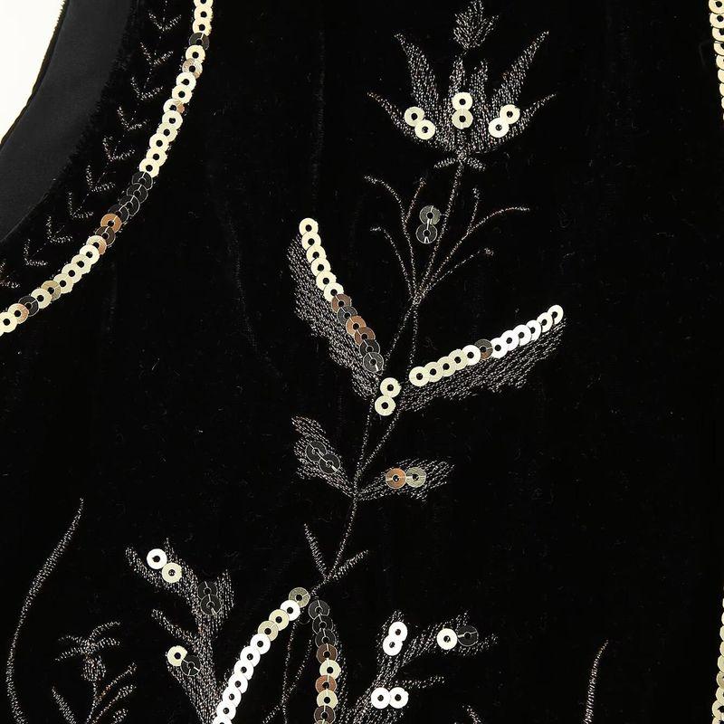 Kaslead New Arrival Women's Fashion Style Fashion Minimalist Velvet Beads Decoration Embroider Vest 5770226
