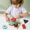 Geometric Shape Sleeve Column Educational Toys For Children Montessori Sensory Development Early Learning Building Blocks Gift