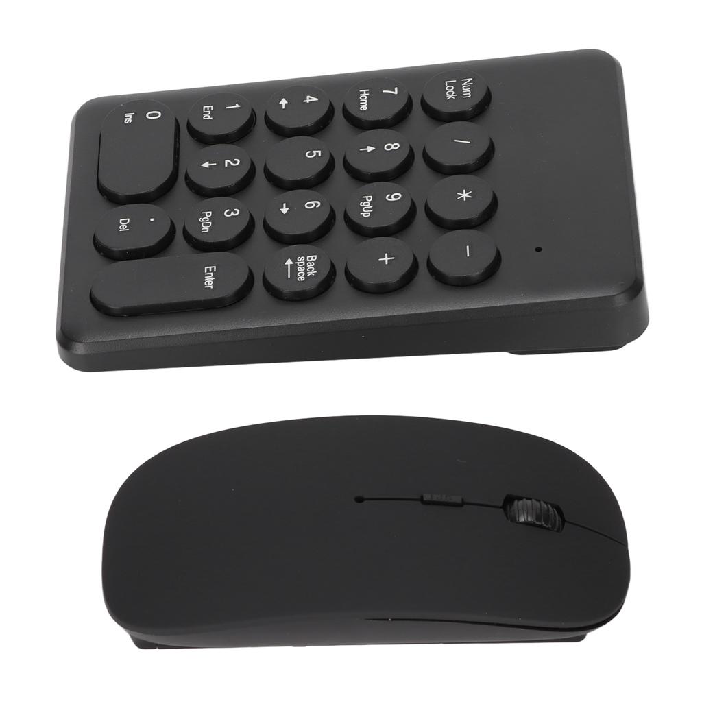 Numeric Keypad Portable Slim 2.4GHz USB Wireless Mini Black Numeric Keyboard Mouse Combo Set for Laptops Desktops PCs