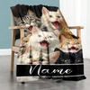 Cat77 Personalized Name Blanket Lightweight Customizable Blanket Ultra-Soft Throw For Office Chair Couch Home Decor Nap All-Season Use