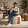 Unfilled Footstool Cover Round/Square Storage Bag Space Saving Sofa Stool Cover Indoor Use