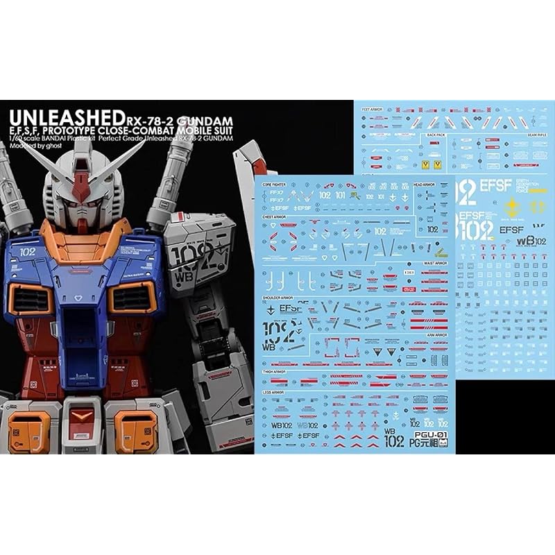 

fluorescence!! HG RG MG PG RE HiRM robot MS Water transfer decal for detail improvement (PG UNLEASHED 1/60 RX-78-2 for gundam Gwork version)