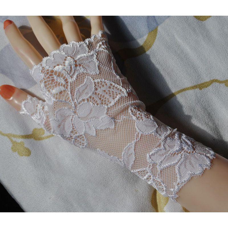 New Elastic Lace Half Finger Gloves Thin Short Finger Leakage Sun Protection Driving Non Slip UV Protection Scar Covering Tattoo