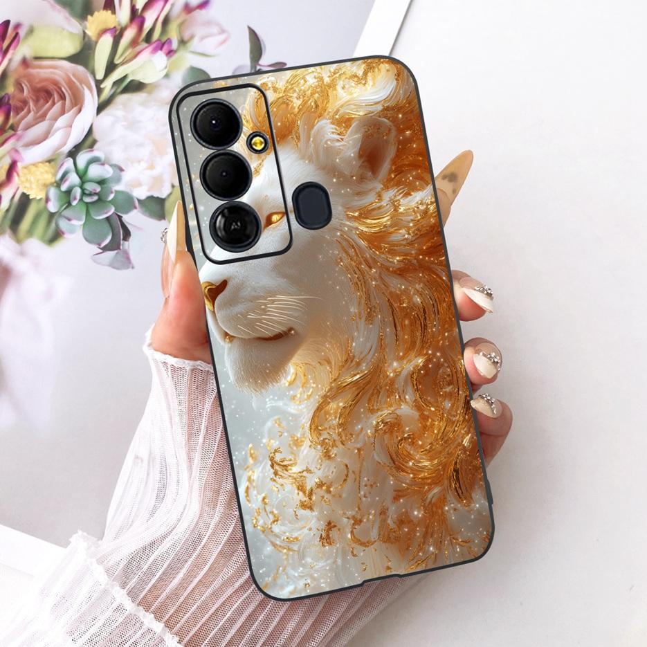 Für Tecno Pop 6 GO Hülle BE6j Niedlicher Löwe Mode Bemalte Abdeckung Weiche TPU Handyhülle Für Tecno Pop 6 Pro BE8 Pop6 GO Rückseite Taschen