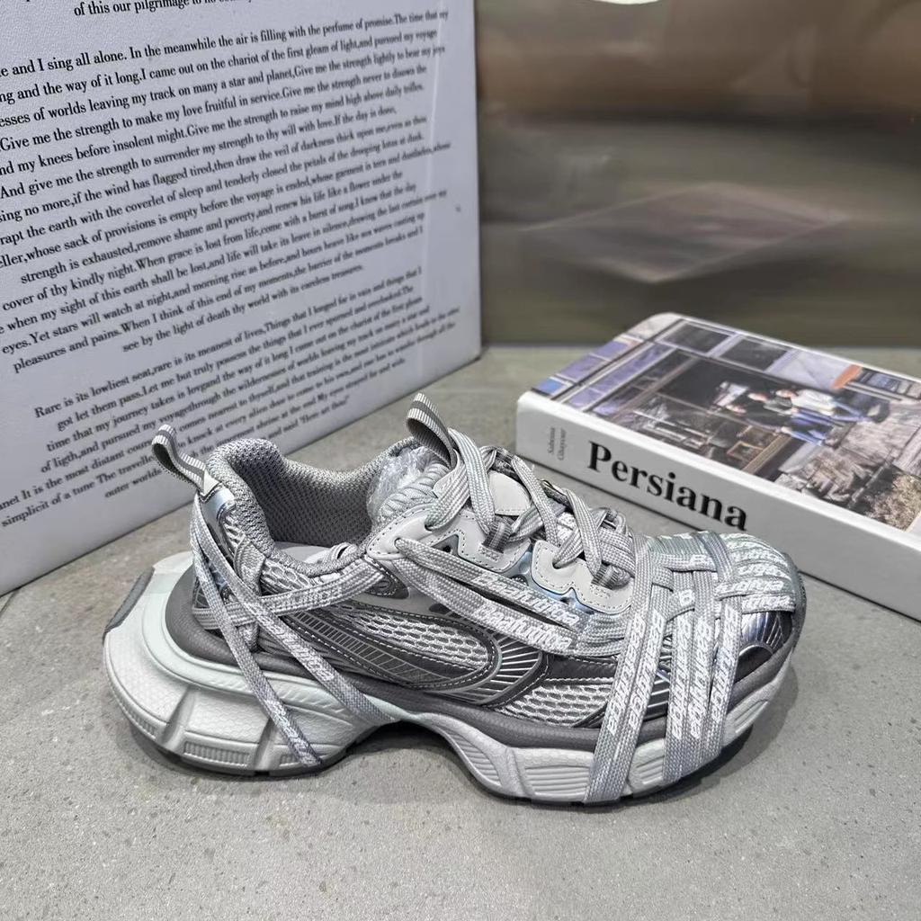 Thick-soled heightening dad shoes for women 2025 summer new mesh breathable old dirty shoes casual running sneakers