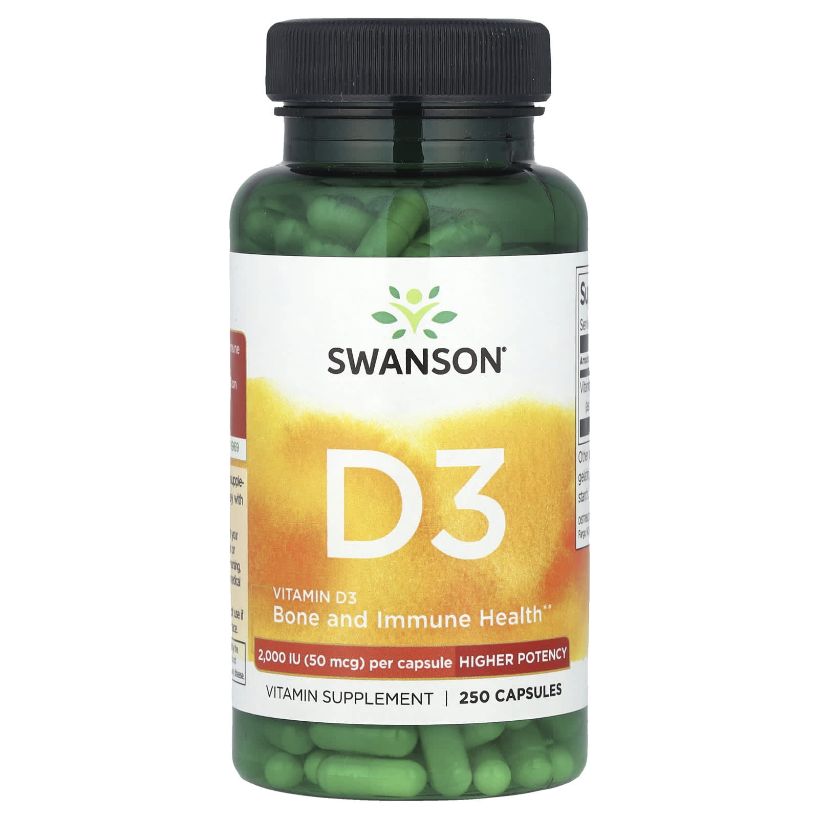 

Swanson, Вітамін D3, 2000 МО, 250 капсул