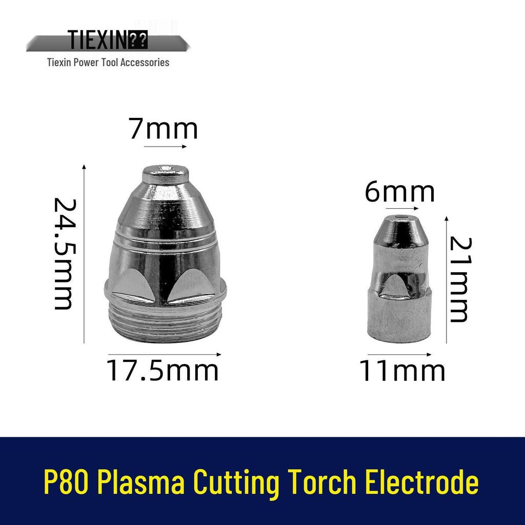 Panasonic P80 Plasma Cutting Torch Electrode Tip 1.5mm Hole for Welding Machines, 100/120, Model 03533
