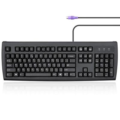 Perixx US Keyboard PS2 Connection Wired Classic Full Key English Layout Black PERIBOARD-107P PS/2 [Official Warranty]
