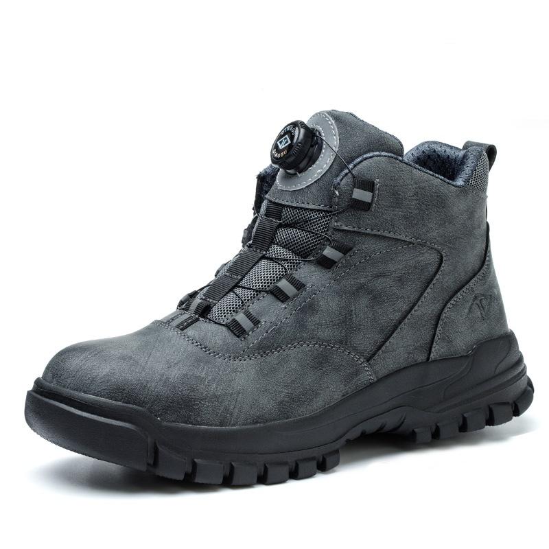 Drehknopf Sicherheitsstiefel Herren Damen Stahlkappe Sicherheit Arbeitsschuhe Durchstichsicher Schutz Arbeitssicherheitschuhe Größe 47 48