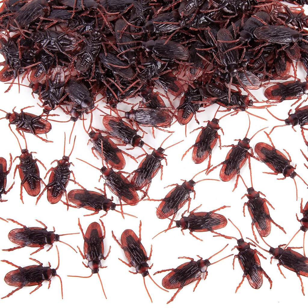 148Pcs Realistic Bugs Plastic Trick Joke Toys Fake Snake Cockroaches Spiders Centipedes Halloween Party Fool's Day Decoration