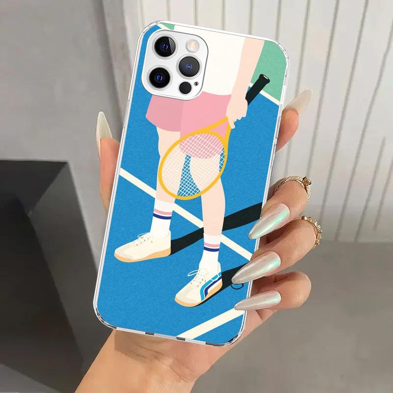 Tennis Sport Phone Case for Iphone 17 Air 16 15 Plus 14 13 Mini 12 11 Pro Max 16E 7 8 SE 2020 Soft Funda Print Shell 17 Air 16 1