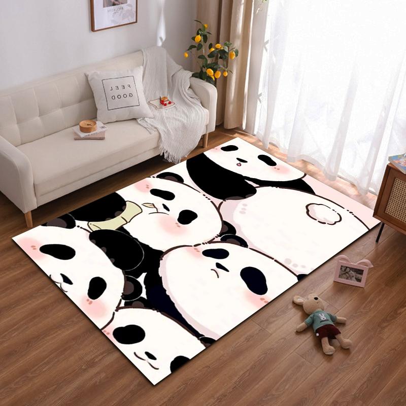Tappeto Adorabile con Disegno di Panda Cartone Animato per Decorazione Soggiorno o Camera da Letto Adatto per l'uso come antiscivolo per divani in soggiorno e camera da letto