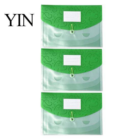 Expandable File Organizer Document Folder with Label Slot, Layered Design Waterproof PP Storage Envelope, Secure Rope Closure for Office And