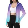 Women's Print Ice Silk Hooded Lightweight Long Sleeve Sun  Jacket Top