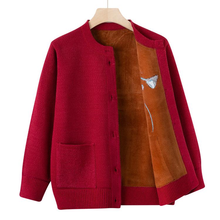 Middle-aged and Elderly Autumn Clothes for Female Mothers New Style Elderly Sweaters for Spring and Autumn Grandma Coat Fashionable Tops