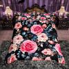 Homewish Chic Rose Bettwäsche-Set Für Mädchen Frauen Blume Floral Deckenbezug-Set Romantische Blüten Bettwäsche-Set