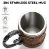 Viking Beer Mug Stainless Steel Cup with Resin Craft, Medieval Theme Tankard for Bar Decor, Unique Gifts for Men, Halloween Gift