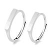 Stylish Sterling Silver Couple Rings Adornment Stylish Message Projection Rings Adjustable Rings In Sterling Silver