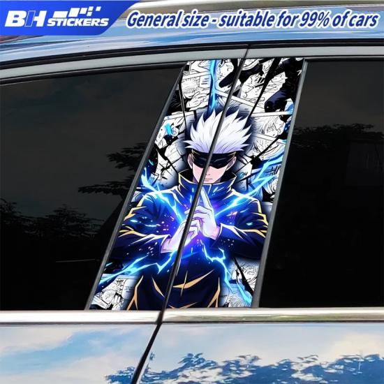 Wasserdichter Satoru Gojo Auto B-Säulen Aufkleber Anime Decal UV-Schutz Vinyl Auto Fenster Folie Außendekoration Zubehör