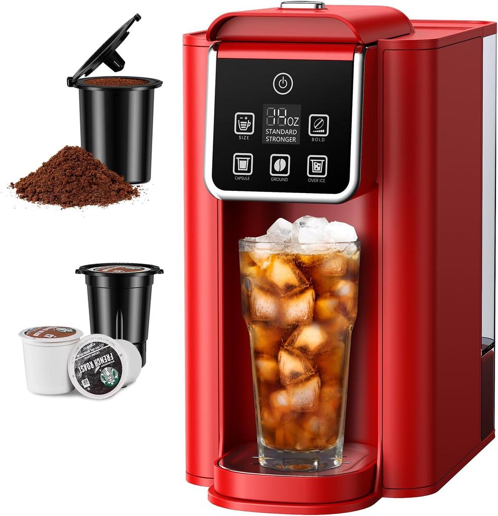 Cafetera Individual 2.0, para Cápsulas K-Cup y Café Molido, Preparación de 6-14 oz, Depósito de 50 oz, Preparación Intensa, Acero Inoxidable, Negro