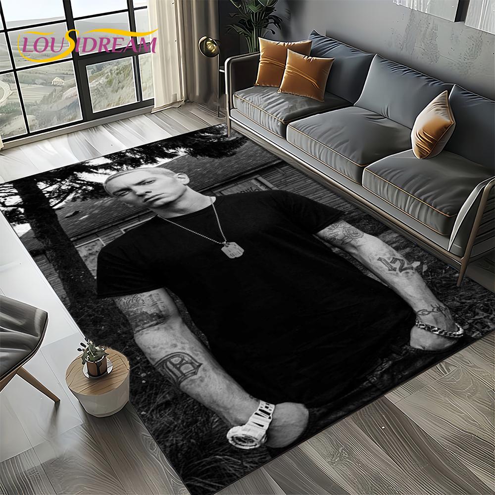 Rapper Eminem Tupac 2pac Hip-Hop Rap God Carpet Rug for Living Room Bedroom Home Sofa Decoration,Area Rug Non-slip Floor Mat