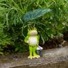 Resin Frog Decor With Leaf For Outdoor, Resin Garden Frog Bucket Decor, Fairy Garden Accessories, Relaxing Patio Ornament